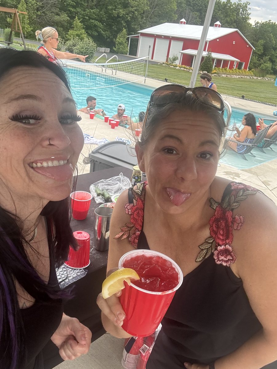 Guests enjoying colorful cocktails Mandy made
